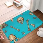 Skeleton Skull Bone Non-slip Doormat Bones Teal Living Room Kitchen Mat Carpet