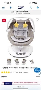 GRACO MOVE WITH ME Baby Swing Chair Toy Rocker Soother Electric 10 Melodies - Picture 1 of 7