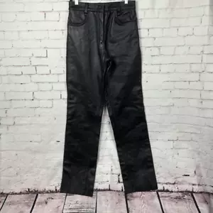 Xelement Leather Pants Womens 4 High Waist Motorcycle Gear Biker Moto Black - Picture 1 of 12