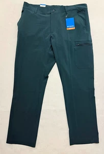 Columbia Teal Dress Pants Men's 38 X 30 Slash Pockets Straight Leg Pull On - Picture 1 of 11