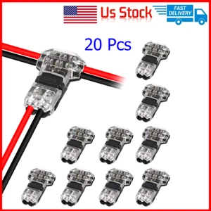 20PCS Low Voltage T Tap Wire Connectors 3 Way Wire Connector for 18-22AWG Wire - Picture 1 of 7