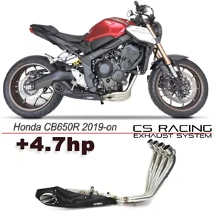 Honda CBR650R / CB650R 2019-up CS Racing Full Exhaust System Headers + Baffle - Picture 1 of 24