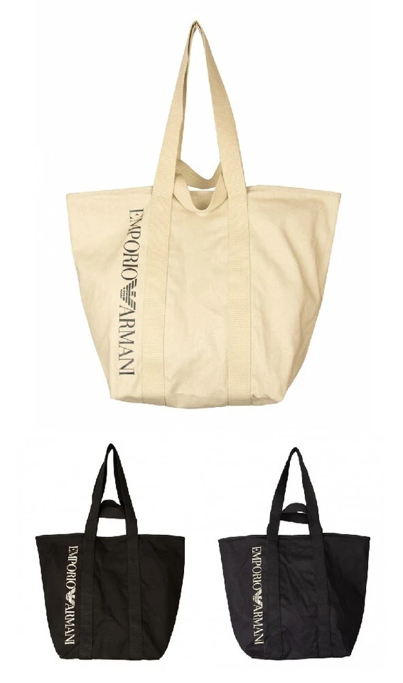 EMPORIO ARMANI beach bag by hand or shoulder article 231795 CC918 pure cotton 56 - Image 1 of 1
