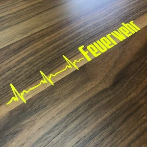 Pompieri Adesivo ✔ 20cm ✔ Auto ✔ Divertenti ✔ Neon Pellicola Giallo Fluorescente - Foto 1 di 1