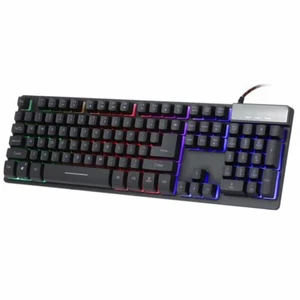 104 Keys USB Wired Coloured Suspended Key caps LED Backlight Gaming Keyboard - Picture 1 of 4