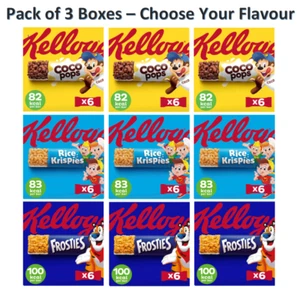 Kellogg's Frosties, Coco Pops, Rice Krispies Breakfast Cereal Bars 3 x 6 Pack - Picture 1 of 29