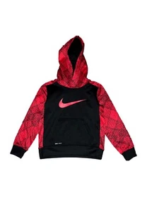  Nike Black & Red Hoodie, Sweatshirt, Therma 4 XS Dri-fit, New, Kid Youth - Picture 1 of 2