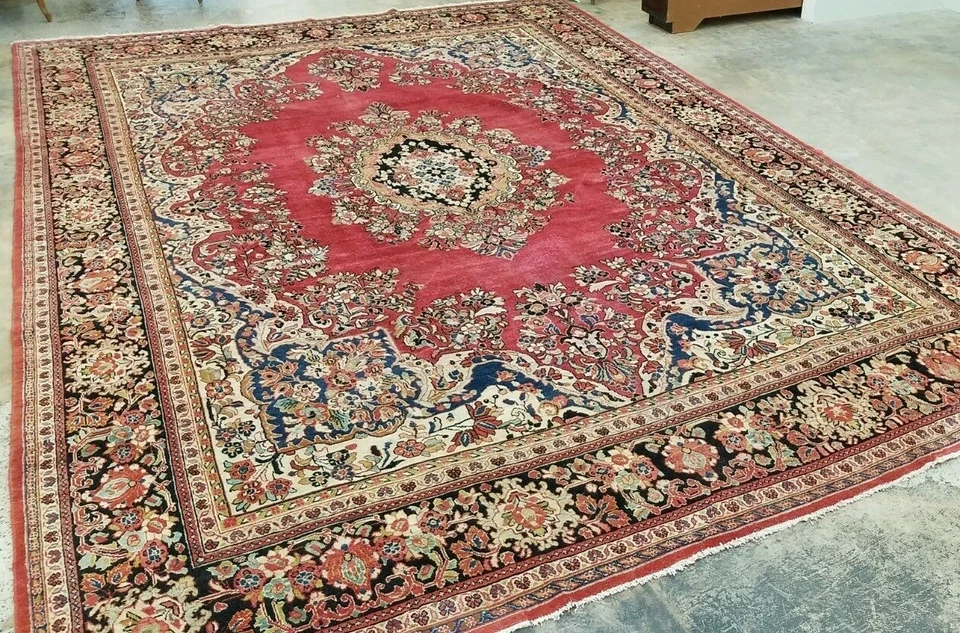*11'X16' ANTIQUE C.1900 HAND-KNOTTED KURDISH SULTAN-ABD TRIBAL WOOL LARGE RUG - Image 1 of 4