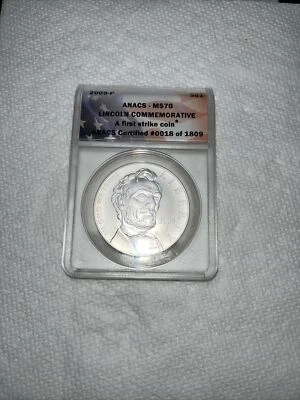 2009 P Lincoln $1 Commemorative MS70 ANACS Certified - Image 1 of 4