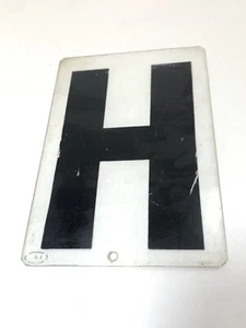 Vintage Plastic Gas Station Price Sign Advertising Plexiglass Letter H 4" x 6" - Picture 1 of 2