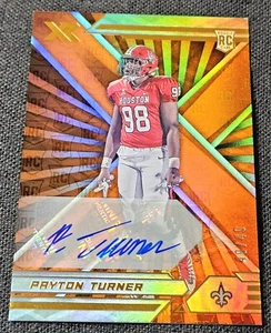 2021 Panini XR Rookies Orange /49 Auto Payton Turner Rookie RC #124 - Picture 1 of 2