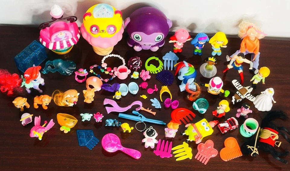 Huge Misc Toy Lot Doll House Figures Animal Squishy Ponies Brushes Accessories - Image 1 of 4