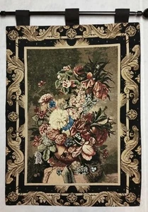 Black Still Life Fruit Floral Chenille Hanging Wall Tapestry 27 x 40 - Bild 1 von 4