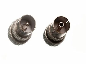 Coax Coaxial Tv Aerial Connector Plugs 2 X Male 4 X Female Metal - Picture 1 of 1
