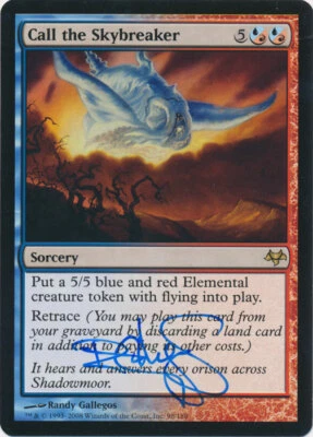 MTG Magic Call the Skybreaker Rare Eventide Signed by Randy Gallegos w/ COA NM - Image 1 of 2