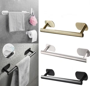 Stainless Steel Self Adhesive Rail Rack Towel Rail Wall Mounted Towel Holder UK - Picture 1 of 11