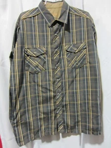Kuhl  Maverik Long Sleeve Snap Up Brown Yellow Plaid Work Shirt Men's Large - Picture 1 of 11