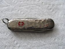 Vintage Victorinox Classic SD Hammered Sterling Silver 58mm Swiss Army Knife!
