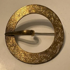 ART NOUVEAU George L Paine GLP Oro Relleno Grabado Hebilla Faja Prendedor Broche ENORME - Imagen 1 de 9