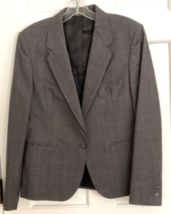 THE OXFORD LOFT WOMENS SUIT BLAZER AND SKIRT BLACK GRAY RED PLAID SIZE 12 EUC - Picture 1 of 5