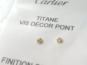 CARTIER TITANE VIS DECOR PONT VA601873 bridge decor screw NEW 1 pr Gold color - Picture 1 of 4
