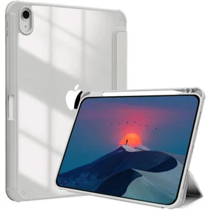 Transparent iPad case with Pencil Holder - Slim Fit - Smart Cover - Picture 1 of 13