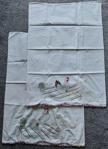 Vintage "I Rule The Roost, I Rule The Rooster" His/Hers Standard Pillow Cases - Picture 1 of 13
