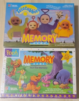 Vintage Disney Winnie the Pooh & Teletubbies Memory Matching Game Milton Sealed - Image 1 of 4