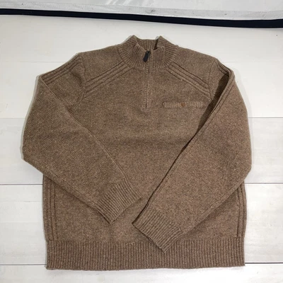 Vintage 90s Y2K Men’s Medium Merino Wool Sweater Pullover Tan L.L Bean - Image 1 of 4