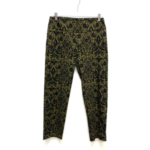 Zac & Rachel Womens Black Green Floral High Waisted Pull On Straight Pants 6 - Picture 1 of 8