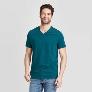 Paquete de 2 camisetas Goodfellow & Co de manga corta para hombre cuello en V verdes - Imagen 1 de 2