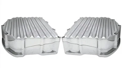 Cubiertas de válvula estilo cabeza panorámica con aletas Covingtons - Cromo motocicleta bicicleta de calle Foto 1 de 4