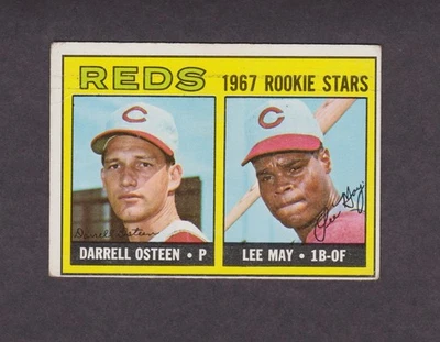 Tarjeta de béisbol 1967 Topps #222 estrellas novatas de los Rojos buen corte de colección Lee May Foto 1 de 3