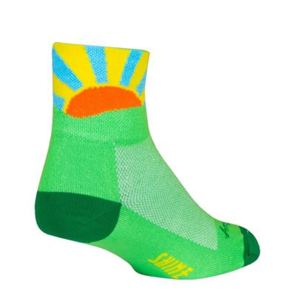 SockGuy Classic Sunshine Socks - 3 inch, Green/Yellow/Orange/Blue, Small/Medium - Image 1 of 1