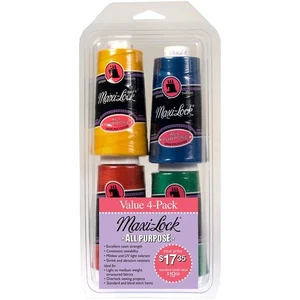 Maxi-Lock All Purpose Value Pack - 4/Pkg - Bright Colors - Polyester Thread -... - Picture 1 of 1