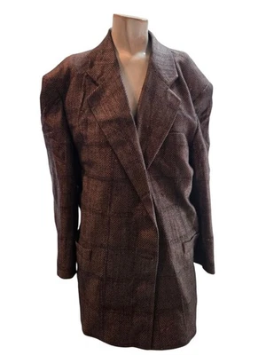 Umberto Ginocchietti Men's Blazer 50 Burgundy Windowpane Double Breasted... - Image 1 of 4