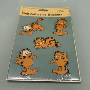 Vintage New NOS 1978 Gibson Greetings Self-Adhesive Stickers Garfield 4 Sheets - Picture 1 of 5
