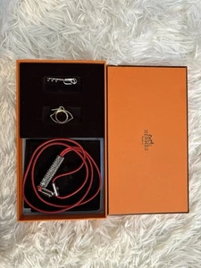 Hermes Jewelry Set Necklace Pendant Charms – Red Cord 3 Interchangeable Charms  - Picture 1 of 2