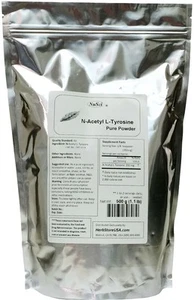 NuSci N-Acetyl L-Tyrosin Pulver 500g (1,1LB Bioverfügbar Wachsamkeit Muskelmasse - Bild 1 von 2