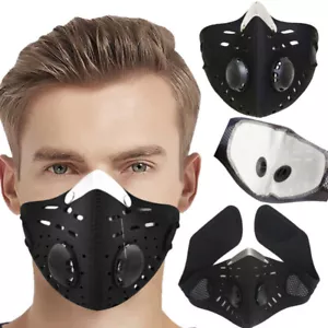 Adjustable Reusable Half Face Mask with Filters Outdoor Anti-fog Haze Mask Black - Picture 1 of 15