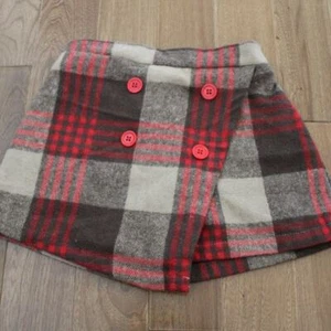Mia Belle Girls Plaid Cross Front Skort Shorts School Girl Skirt Style 7-8 Y - Picture 1 of 4