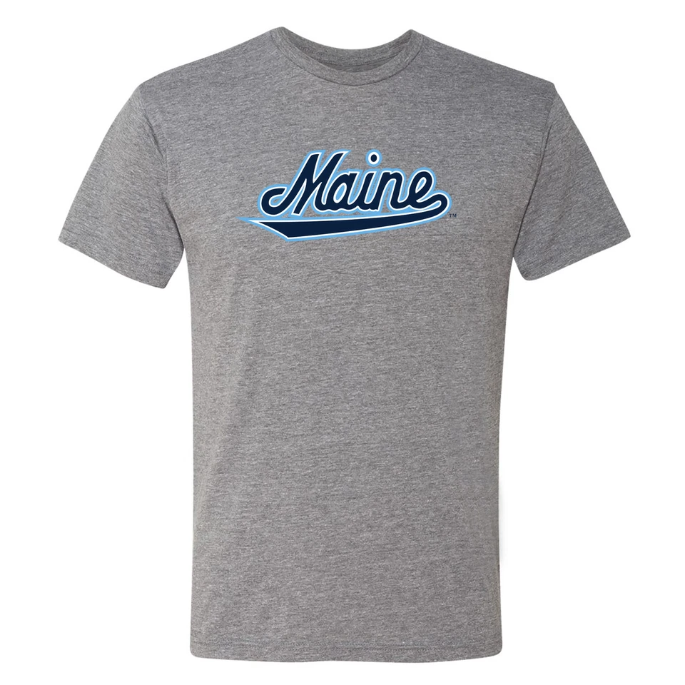 Maine Black Bears Script Logo Triblend T Shirt - Premium Heather - Image 1 of 4