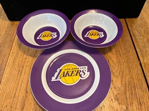 LOS ANGELES LAKERS TAILGATING BOWLS/PLATE SET 3 PIECES NEW AND NBA LICENSED - Picture 1 of 3