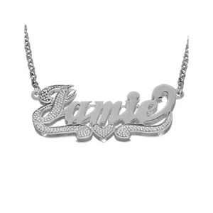 Collar con nombre 3D inicial de plata de ley de 1,75" | Artículo: SNS355i - Imagen 1 de 1