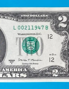 February 1, 1947 / 2 January 1947 L 00211947 B BIRTHDAY Note $2 Two Dollar Bill - Picture 1 of 3