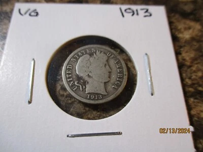 1913 BARBER DIME VERY GOOD   57 - Image 1 of 2