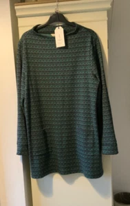 SEASALT STILISTISCHE TUNIKA GRÜN SCHWARZ ROLLKRAGEN GRÖSSE 14 UVP 65 £ - Bild 1 von 2