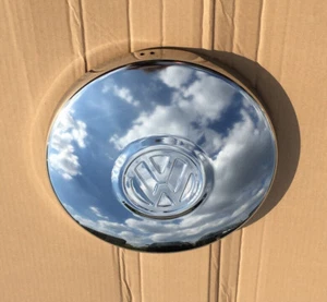 1 x Original VW Bus T1 T2 T3 Käfer Chrom Metall Radkappe Mooncap Moon Cap NEU - Bild 1 von 2