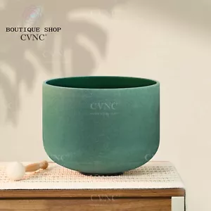 CVNC 440Hz 8" F Color of Emerald Gemstone Fusion Crystal Singing Bowl Sound Heal - Picture 1 of 6