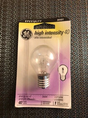 40w GE S11 HIGH INTENSITY BULB 90401 intermediate E17 base microwave oven 40S11N - Image 1 of 2